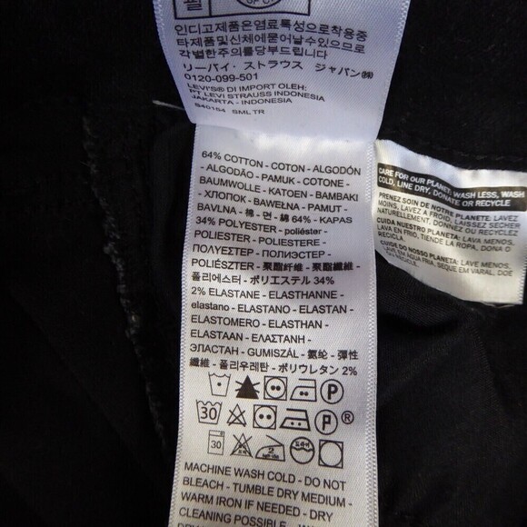 Levi's Jeans Women's 4 Black Classic Fit Mid Rise Skinny Stretch Denim - Picture 9 of 13